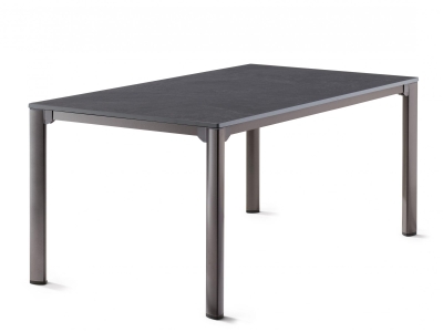 Sieger Exclusiv Loft-Tisch 165x95cm Aluminium eisengrau,Vivodur Schiefer anthr.