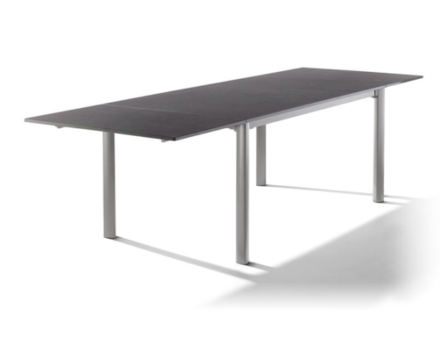 Sieger Exclusiv-Tisch verl�ngerbar 165-225-285x95cm Alu graphit- Tischpl. Vivodur Schiefer