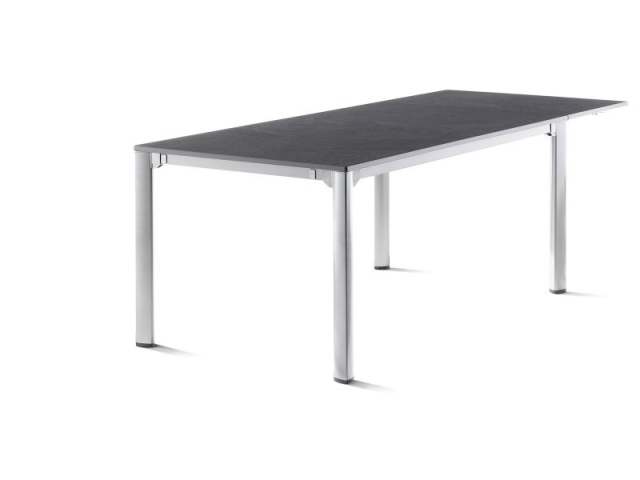 Sieger Exclusiv-Tisch verl�ngerbar 165-225-285x95cm Alu graphit- Tischpl. Vivodur Schiefer