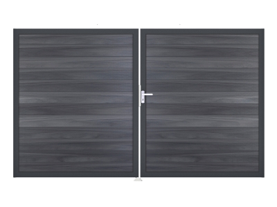 GrojaSolid BPC Steckzaun Doppeltor DIN Links Sonderbreite H:180cm - steingrau DB703 GrojaSolid BPC Steckzaun Doppeltor DIN Links Sonderbreite H:180cm - steingrau DB703