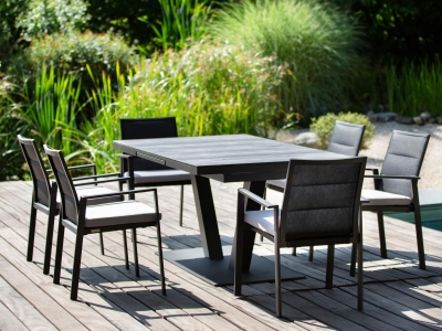 Niehoff Gartenm&ouml;bel Sitzgruppe Prano Ausziehtisch-Nancer Stpaelsessel