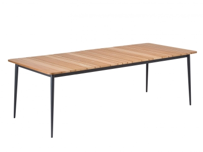 Niehoff Luna Tisch 260x95cm, Gestell Aluminium, Tischplatte Teak natur