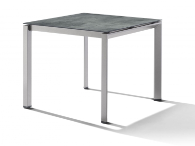 Sieger Gartentisch 90x90cm Polytec Zement graphit-Gestell Graphit