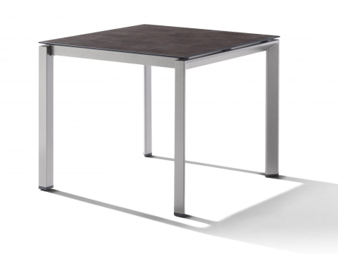 Sieger Gartentisch 90x90cm Polytec Beton dunkel-Gestell Graphit