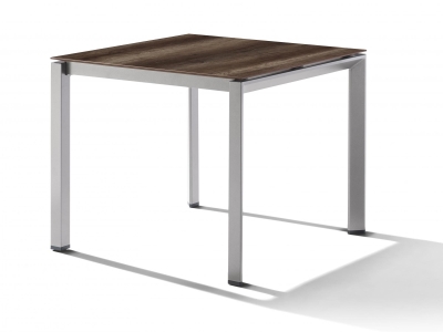 Sieger Gartentisch 90x90cm Polytec Eiche dunkel-Gestell Graphit