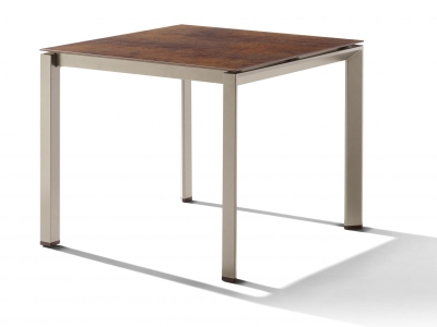 Sieger Gartentisch 90x90cm Polytec Bronze-Gestell Champagner