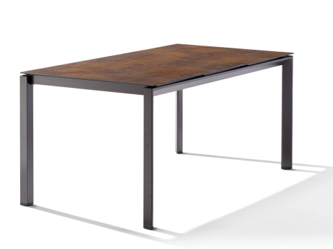 Sieger Gartentisch 160x90cm Polytec Bronze- Gestell Eisengrau