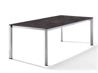 Sieger Gartentisch 220x100cm Polytec Beton dunkel-Gestell Graphit