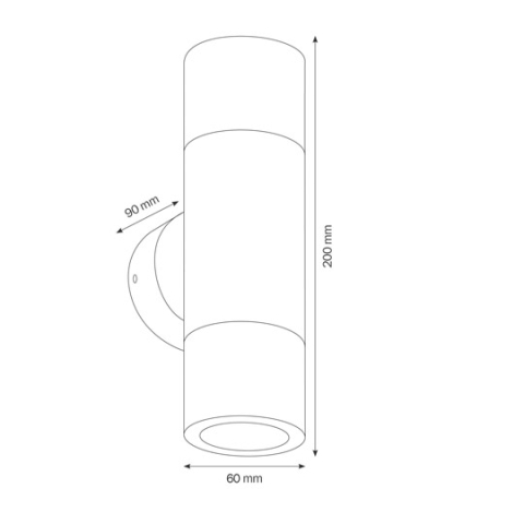 LCD Wandleuchte Up u. Down 5121, Edelstahl