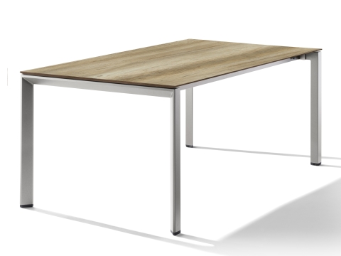 Sieger Tisch verl�ngerbar 180-290x100cm Graphit-Eiche hell
