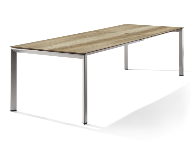 Sieger Tisch verl�ngerbar 180-290x100cm Graphit-Eiche hell