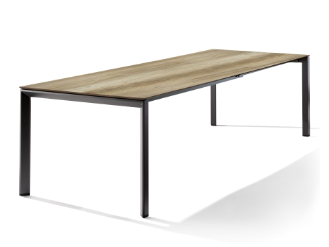 Sieger Tisch verl�ngerbar 180-290x100cm Eisengrau-Eiche hell