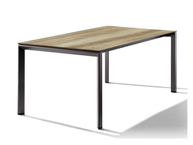 Sieger Tisch verl�ngerbar 180-290x100cm Eisengrau-Eiche hell