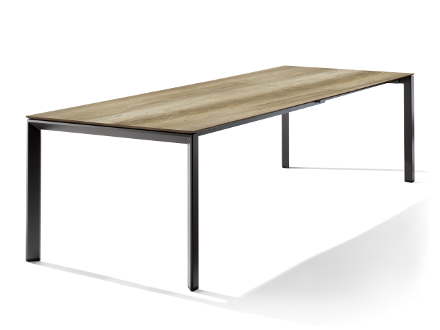 Sieger Tisch verl�ngerbar 180-290x100cm Eisengrau-Eiche hell