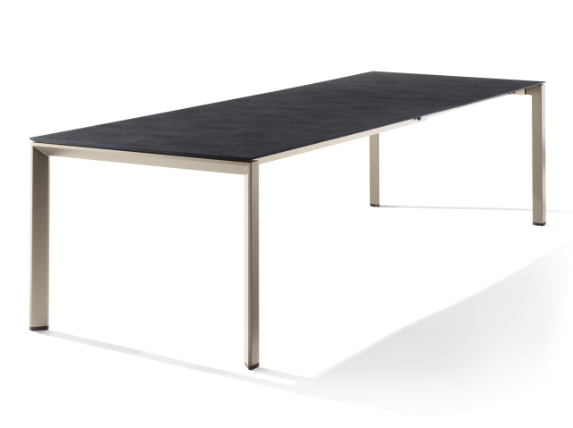 Sieger Tisch verl�ngerbar 180-290x100cm Champagner-Zement anthrazit