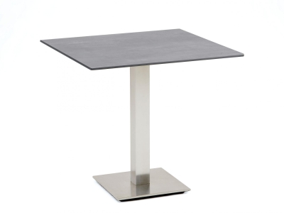 Niehoff Bistro Tisch quadratisch 81x81cm, HPL Beton-Design, Gestell Edelstahl