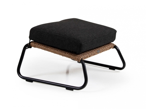 Brafab Midway Fu�hocker, Geflecht natur mit Kissen