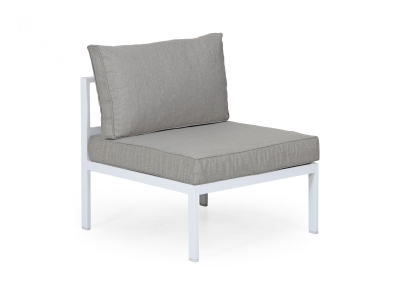 Brafab Leone Lounge Mittelmodul 70x74cm, Aluminium wei&szlig;, inkl. Polster