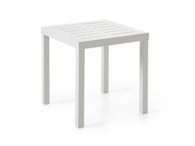 Brafab Belfort Beistelltisch 50x50x50cm, Aluminium wei&szlig;