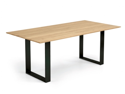 Niehoff Oak Edition Tisch Eiche bianco Cubic Kufengestell Eisen schwarz 160x90cm Niehoff Oak Edition Tisch Eiche bianco Cubic Kufengestell Eisen schwarz 160x90cm