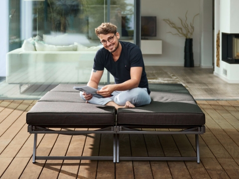 Sieger Auckland Daybed-Set, Aluminium eisengrau - Polster grau