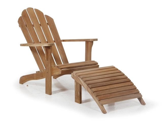 Brafab Margariti Relaxsessel mit Hocker aus massivem Teakholz