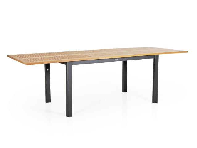 Brafab Lyon Ausziehtisch Teak, Gestell Aluminum schwarz, 152-210x92cm