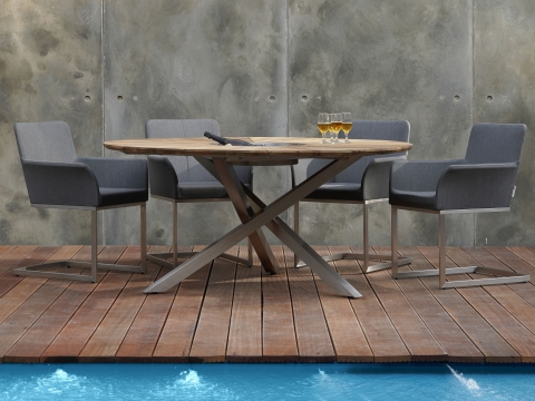 Zebra Annex Swing Sessel Edelstahl, gepolstert turmalin-grey