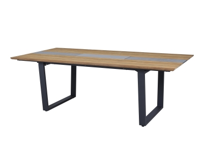 Zebra Ph&ouml;nix Tisch graphit 220x110cm aus recyceltem Teakholz