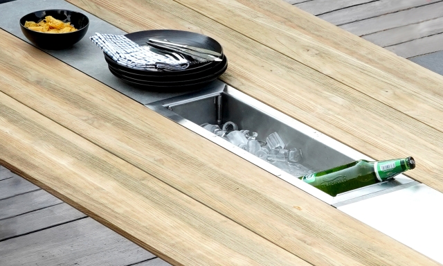 Zebra Ph�nix Tisch graphit 220x110cm aus recyceltem Teakholz