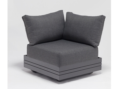 Zebra Cubo Lounge Eckteil Alu graphite mit Polster