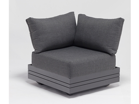 Zebra Cubo Lounge Eckteil Alu graphite mit Polster
