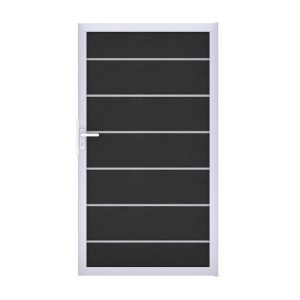 GrojaSolid Grande Premium BPC Steckzaun Universal Tor 100x180cm anthrazitgrau-silber GrojaSolid Grande Premium BPC Steckzaun Universal Tor 100x180cm anthrazitgrau-silber