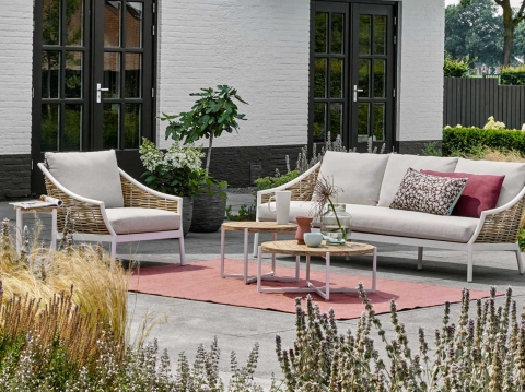 Apple Bee Milou Kaffeetisch Wei� Teak 74cm