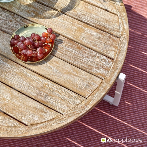 Apple Bee Milou Kaffeetisch Wei� Teak 74cm
