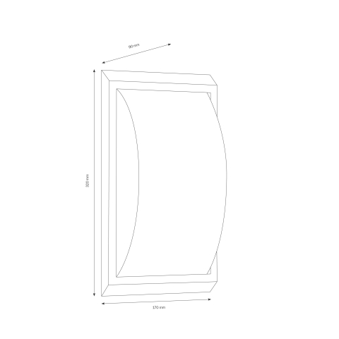 LCD Wandleuchte 053 Edelstahl-Graphit