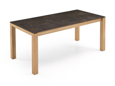 Niehoff Montana Ausziehtisch HPL Granit-Design, 2 Klappeinlagen, 90 x 160cm