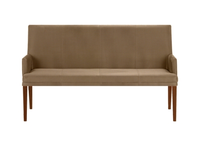 Niehoff Colorado Komfortbank Wild-Nussbaum, Microfaser Nirvana beige