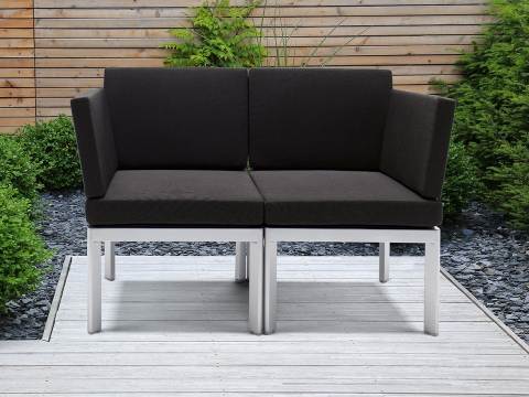 Sieger Lugo Lounge-Set wei�-dunkelgrau