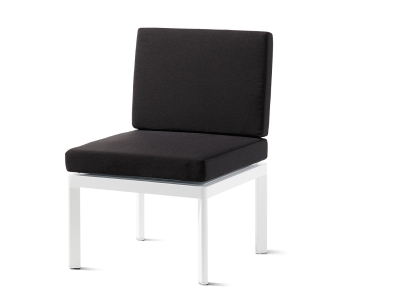 Sieger Lugo Lounge-Basis wei&szlig;, Polster dunkelgrau