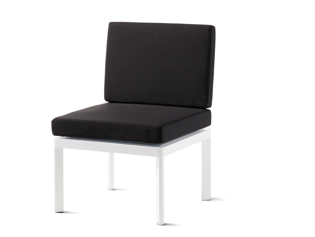 Sieger Lugo Lounge-Basis wei�, Polster dunkelgrau