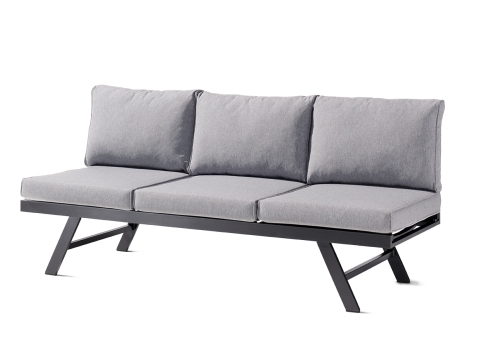 Sieger Auckland Daybed, Aluminium eisengrau - Polster hellgrau 204x89cm