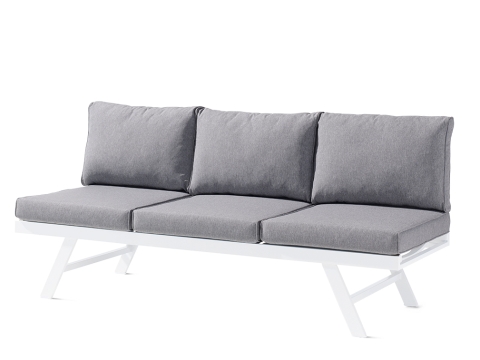 Sieger Auckland Daybed, Aluminium wei� - Polster hellgrau 204x72x81cm