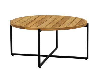 Apple Bee Condor Loungetisch 94cm Alu black mit Teakplatte