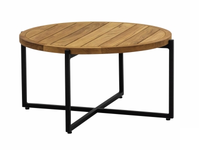 Apple Bee Condor Loungetisch 74cm Alu black mit Teakplatte