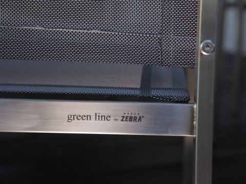 Zebra Setax Sessel hoch midnight-grey Edelstahl, Teak Armlehnen