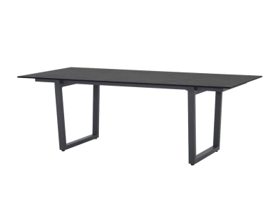 Zebra Unyx HPL volcanic stone Tisch 220x100cm Aluminium-Gestell graphit