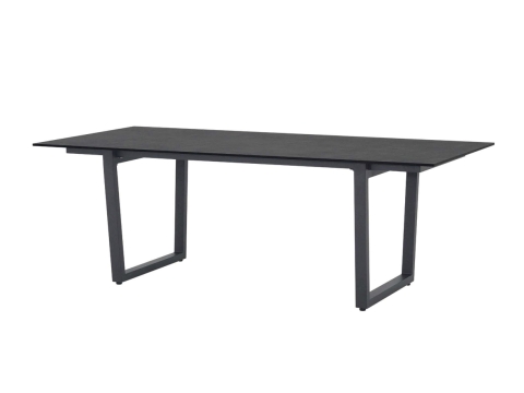 Zebra Unyx HPL volcanic stone Tisch 220x100cm Aluminium-Gestell graphit