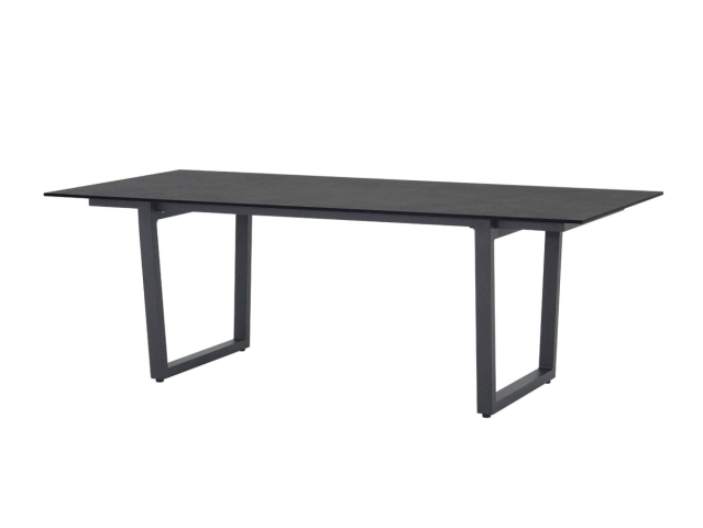 Zebra Unyx HPL volcanic stone Tisch 220x100cm Aluminium-Gestell graphit