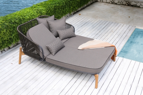 Zebra Pollux Daybed mit Polster 215x139cm Teak-Aluminium